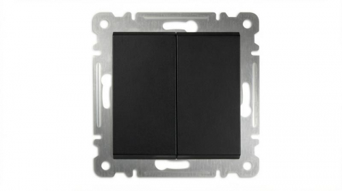 Выключатель 2-кл СП 10А IP20 250В механизм Karea черн. Makel 57054003