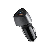 Устройство зарядное автомобильное с двумя портами USB-A QC 3.0 + USB-C PD 20Вт со световой индикацией черн. Rexant 16-0241