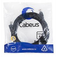 Патч-корд U/UTP кат.5E PC-UTP-RJ45-Cat.5e-5m-BK 2xRJ45/8p8c неэкранир. PVC 5м черн. Cabeus 7691c