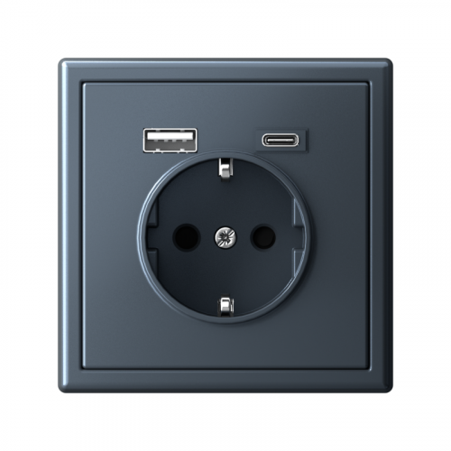 Розетка ArtGallery 16А с 2-мя заряд. устройствами USB A+C 5В/2.4А/3А 2х5В/1.5А механизм грифель SE GAL000732 фото 3 Розетка ArtGallery 16А с 2-мя заряд. устройствами USB A+C 5В/2.4А/3А 2х5В/1.5А механизм грифель SE GAL000732 фото 3