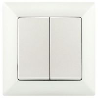 Переключатель 2-кл. СП Solo 4-107-06 10А 250В IP20 перламутр Intro Б0053614