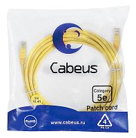 Патч-корд U/UTP кат.5E PC-UTP-RJ45-Cat.5e-5m-YL-LSZH 2xRJ45/8p8c неэкранир. LSZH 5м желт. Cabeus 9501c