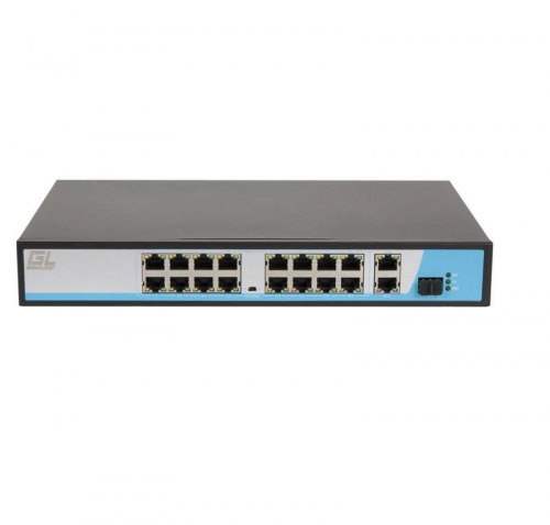 Коммутатор неуправляемый 16PoE(802.3af) порта 10/100Мбит/с до 250м cat6 2х1000Mбит/с+1хSFP 300Вт NIKOMAX GL-SW-F005-16P Коммутатор неуправляемый 16PoE(802.3af) порта 10/100Мбит/с до 250м cat6 2х1000Mбит/с+1хSFP 300Вт NIKOMAX GL-SW-F005-16P