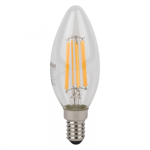 Лампа светодиодная филаментная LSCLB75 6W/827 230VFILCL 6Вт 2700К тепл. бел. E14 806лм B угол пучка 300град. 220-240В (замена 75Вт) прозр. стекло OSRAM 4058075684812 фото 2