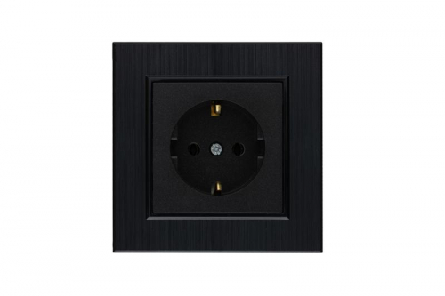 Розетка 1-м Karea LINE STAR с заземл. чер. Makel 86054028 Розетка 1-м Karea LINE STAR с заземл. чер. Makel 86054028