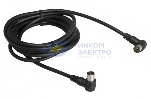 Шнур TV Plug - TV Jack 3м угловой черн. Rexant 18-0014