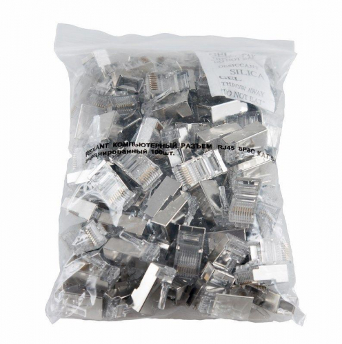 Джек компьютерный RJ45 (8P8C) кат.5E с экраном (уп.100шт) Rexant 05-1023 фото 8 Джек компьютерный RJ45 (8P8C) кат.5E с экраном (уп.100шт) Rexant 05-1023 фото 8