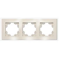 Рамка 3-м Афина стеклянная сл. кость (ivory) UNIVersal 2274
