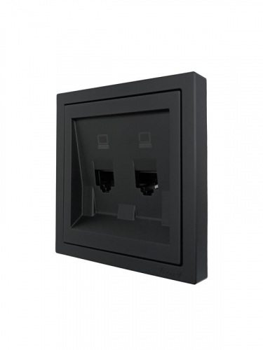 Розетка компьютерная 2-мест. СП ZIMA IP20 черн. бархат LEZARD 704-4288-141 фото 2 Розетка компьютерная 2-мест. СП ZIMA IP20 черн. бархат LEZARD 704-4288-141 фото 2