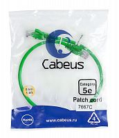 Патч-корд U/UTP кат.5E PC-UTP-RJ45-Cat.5e-0.5m-GN 2xRJ45/8p8c неэкранир. PVC 0.5м зел. Cabeus 7667c