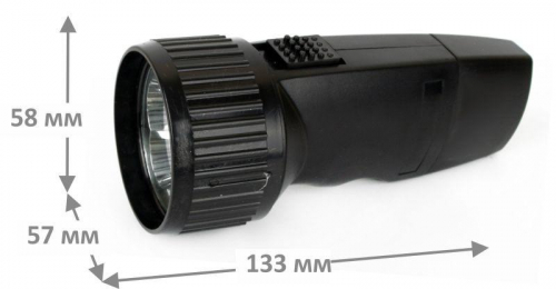 Фонарь аккумуляторный LED3859 5 LED 220В аккум. SLA пластик. черн. (кор.) Ultraflash 14020 фото 3