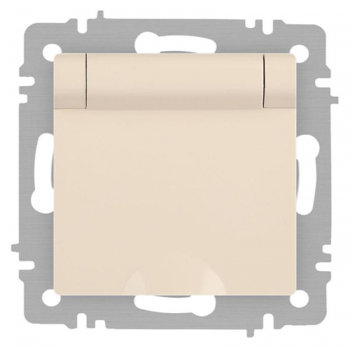 Розетка 1-м СП Accent 6-203-02 16А IP20 250В 2P+E Schuko с крышкой сл.кость Intro Б0063716