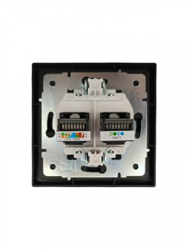 Розетка компьютер+телефон СП ZIMA IP20 черн. бархат LEZARD 704-4288-143 фото 3