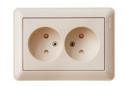 Розетка 2-м СП W59 16А IP20 без заземл. защ. шторки сл. кость SE RS16-254-28 Розетка 2-м СП W59 16А IP20 без заземл. защ. шторки сл. кость SE RS16-254-28