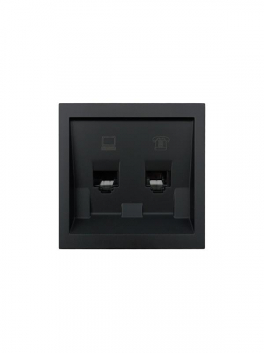 Розетка компьютер+телефон СП ZIMA IP20 черн. бархат LEZARD 704-4288-143 фото 4