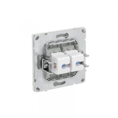 Розетка компьютерная 2-м KANT RJ45 кат.5E без шторки бел. песок DKC 7010664 фото 5