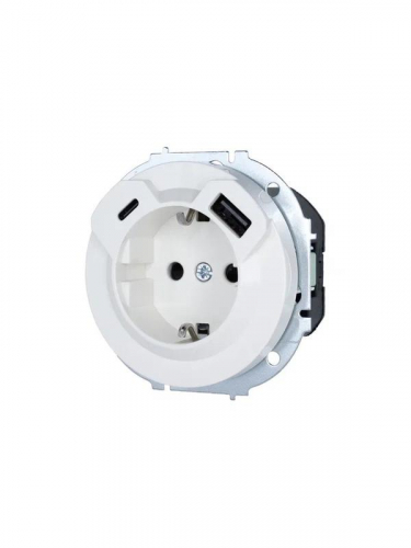Розетка 1-м СП OSEN с заземл. TC + USB разъем бел. LEZARD 743-0288-181TC фото 2 Розетка 1-м СП OSEN с заземл. TC + USB разъем бел. LEZARD 743-0288-181TC фото 2