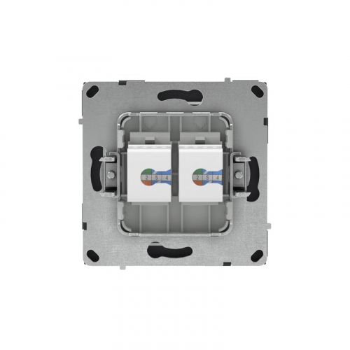 Розетка компьютерная 2-м KANT RJ45 кат.5E без шторки черн. уголь DKC 7012664 фото 3