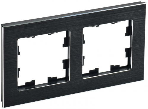 Рамка 2-м BRITE РУ-2-1-БрЧ металл черн. IEK BR-M22-M-K02 Рамка 2-м BRITE РУ-2-1-БрЧ металл черн. IEK BR-M22-M-K02