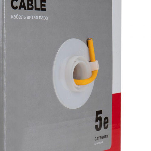 Кабель витая пара U/UTP кат.5E 4х2х24AWG LSZH нг(А)-HF INDOOR SOLID медь оранж. 305м (м) Rexant 01-0049 фото 4