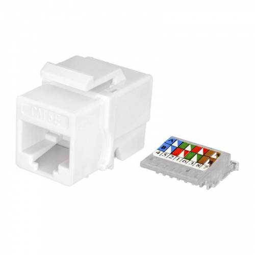 Модуль розеточный Keystone Jack 8P8C RJ-45 UTP кат.5E заделка без инструмента бел. (DIY) SUPRLAN 10-0312-1 фото 4