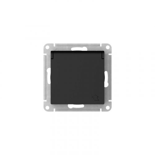Розетка AtlasDesign 16А IP20 с заземл. защ. шторки с крышкой быстрозажим. клем. механизм карбон SE ATN001046S фото 6