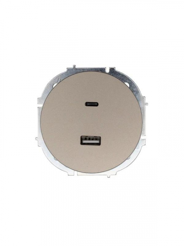 Розетка 1-м СП OSEN TC+ USB разъем механизм титан LEZARD 743-3788-192TC