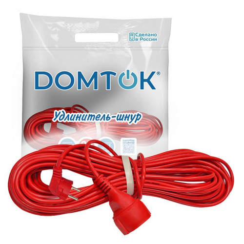 Удлинитель-шнур 1х20м с заземл. 10А IP20 2.2кВт ПВС 3х1 DOMTOK 2493 фото 3 Удлинитель-шнур 1х20м с заземл. 10А IP20 2.2кВт ПВС 3х1 DOMTOK 2493 фото 3