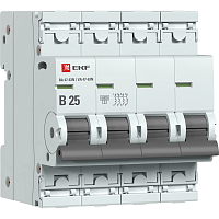 Выключатель автоматический модульный 4п B 25А 6кА ВА 47-63N PROxima EKF M636425B