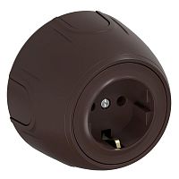Розетка Rotondo с заземл. винтов. контакты корич. OneKeyElectro 7700873