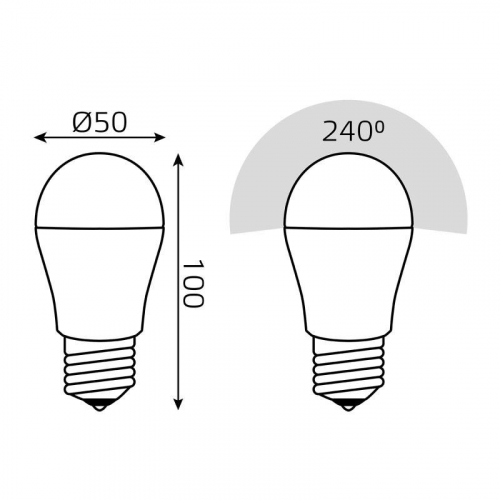 Лампа светодиодная Basic 13Вт P45 шар 4000К нейтр. бел. E27 1200лм GAUSS 10502232 фото 3