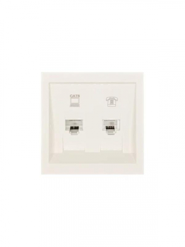 Розетка компьютер+телефон СП ZIMA IP20 с модулем Cat 6 слон. кость LEZARD 704-9088-144