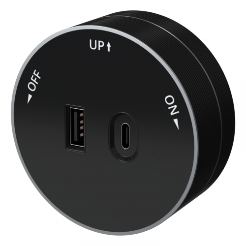 Розетка MultiTrack с 2-мя заряд. устройствами USB тип A+C 18Вт 5В/3А антрацит SE MTK13003B фото 2 Розетка MultiTrack с 2-мя заряд. устройствами USB тип A+C 18Вт 5В/3А антрацит SE MTK13003B фото 2