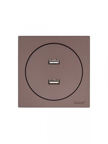 Розетка 2-м СП OSEN USB разъем механизм шоколад LEZARD 743-7388-192 фото 3 Розетка 2-м СП OSEN USB разъем механизм шоколад LEZARD 743-7388-192 фото 3