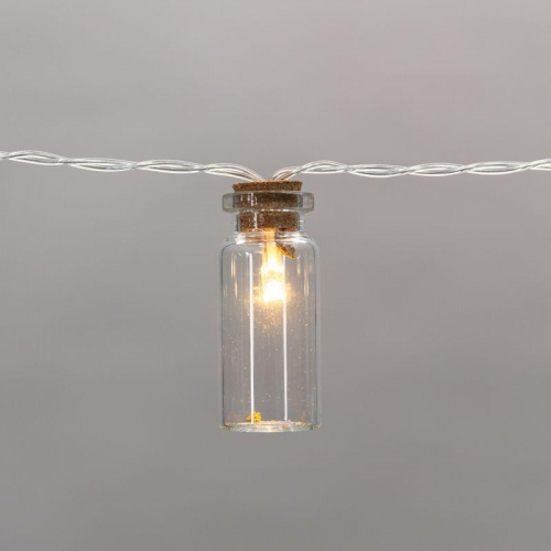 Гирлянда светодиодная "Баночки" 1.5м 10LED тепл. бел. 0.1Вт IP20 провод ПВХ прозр. элементы питания 2хAA (не в компл.) Neon-Night 303-096 фото 4