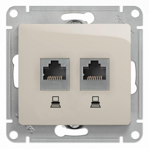 Розетка компьютерная 2-м Glossa RJ45 кат.5E механизм молочн. SE GSL000985KK Розетка компьютерная 2-м Glossa RJ45 кат.5E механизм молочн. SE GSL000985KK