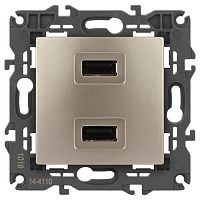 Устройство зарядное USB 14-4110-04 5В-2100мА Elegance шампань ЭРА Б0034371