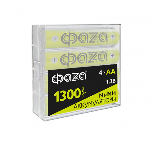 Аккумулятор AA/HR6 Ni-MH 1.2В 1300мА.ч Box-4 (уп.4шт) ФАZА 5059733 Аккумулятор AA/HR6 Ni-MH 1.2В 1300мА.ч Box-4 (уп.4шт) ФАZА 5059733
