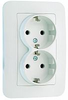 Розетка 2-м СП Lillium N 10А с заземл. бел. Makel 55082