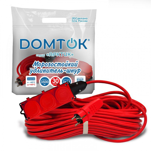 Удлинитель 3х30м с заземл. 16А IP44 3.5кВт КГ 3х1.5 с защ. крышкой АРКТИК морозостойкий DOMTOK 2601 фото 3 Удлинитель 3х30м с заземл. 16А IP44 3.5кВт КГ 3х1.5 с защ. крышкой АРКТИК морозостойкий DOMTOK 2601 фото 3