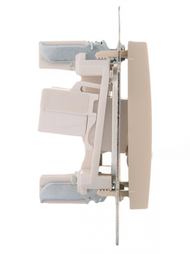 Розетка компьютерная 2-м СП Karina RJ45 механизм крем. LEZARD 707-0388-141 фото 2
