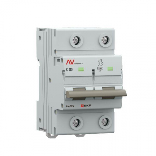 Выключатель автоматический 2п C 80А 10кА AV-125 AVERES EKF mcb125-2-80C-av фото 3