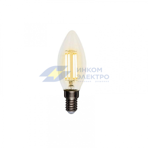 Лампа филаментная Свеча CN35 7.5Вт 600лм 2700К E14 прозр. колба Rexant 604-083 фото 3