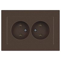 Розетка 2-м СП Accent 6-204-08 16А IP20 250В 2P AL/CU бронза Intro Б0063472