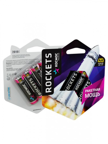 Элемент питания алкалиновый AA/LR6 Kosmos premium ROCKETS (блист.4шт) КОСМОС KOSLR6ROCKETS4BL Элемент питания алкалиновый AA/LR6 Kosmos premium ROCKETS (блист.4шт) КОСМОС KOSLR6ROCKETS4BL