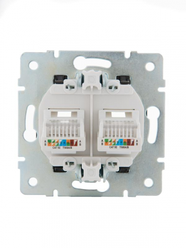 Розетка компьютерная 2-м СП Karina RJ45 механизм черн. бархат LEZARD 707-4288-141 фото 2