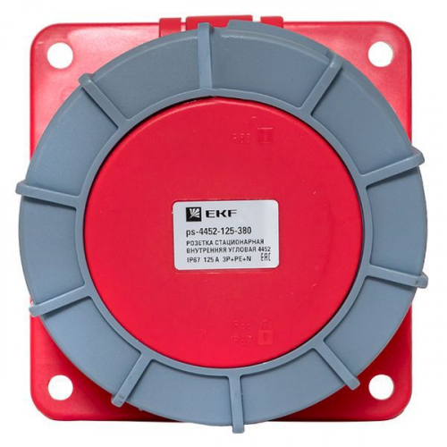 Розетка стационарная внутренняя угловая 4452 3Р+РЕ+N 125А 380В IP67 PROxima EKF ps-4452-125-380 фото 2