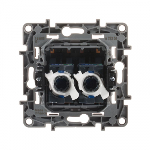 Розетка компьютерная 2-м СП Etika RJ45 кат.6 UTP механизм бел. IEK 672254 фото 4