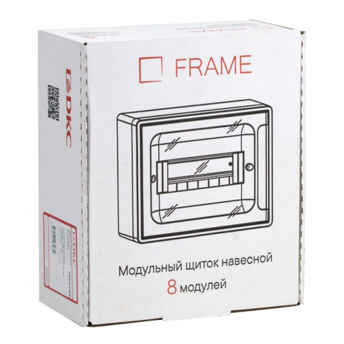 Щиток настенный Фрейм (FRAME) ЩРн-п-8 8 мод. с тонированной дверцей с 2 шинами PEN на 6 и 8 отверст. бел. DKC F08W1WD фото 5 Щиток настенный Фрейм (FRAME) ЩРн-п-8 8 мод. с тонированной дверцей с 2 шинами PEN на 6 и 8 отверст. бел. DKC F08W1WD фото 5