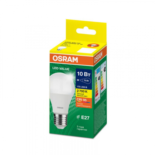Лампа светодиодная LED G4 Value LVCLA75 10W/927 CRI95 10Вт 2700К 1000лм грушевидная матов. E27 170-250В OSRAM 4058075578821 фото 2